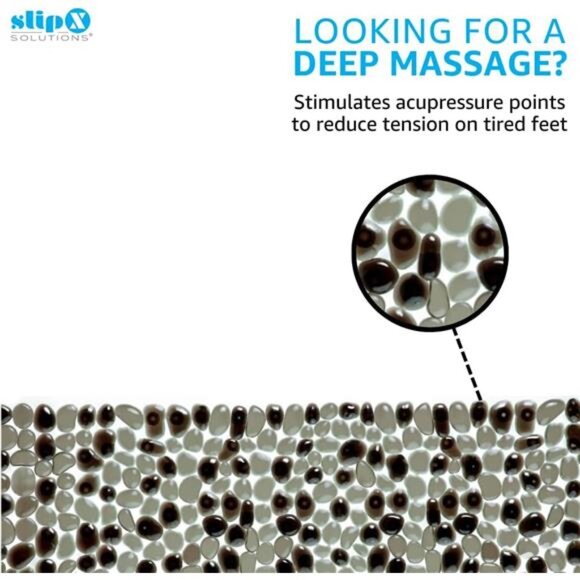 SlipX Solutions Extra Long Deep Foot Massager Bath Tub & Shower Mat 38x17 - Picture 2 of 8